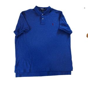 Blue w/ Red * Logo Polo Ralph Lauren The Iconic Polo Short Sleeve Shirt - Sz XL